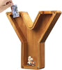 Tirelire TreasureNest | Tirelire en bois personnalisée avec des motifs de lettres de l'alphabet