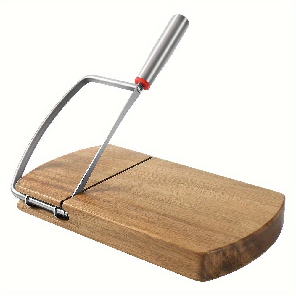 Artisan Acacia Coupe-fromage – Couteau en Acier Inoxydable sur Base en Bois Élégante
