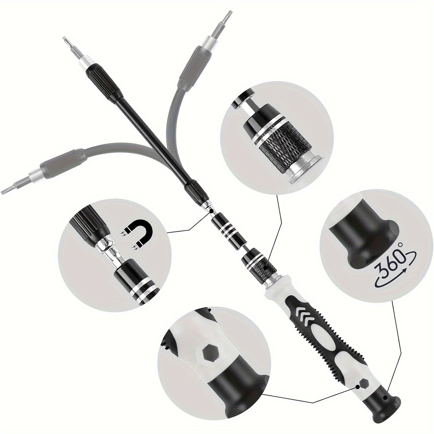 Ensemble de tournevis de précision PrestigeTool 115-en-1 | Kit d'outils magnétiques polyvalent pour l'électronique avec prise ergonomique et design antidérapant.