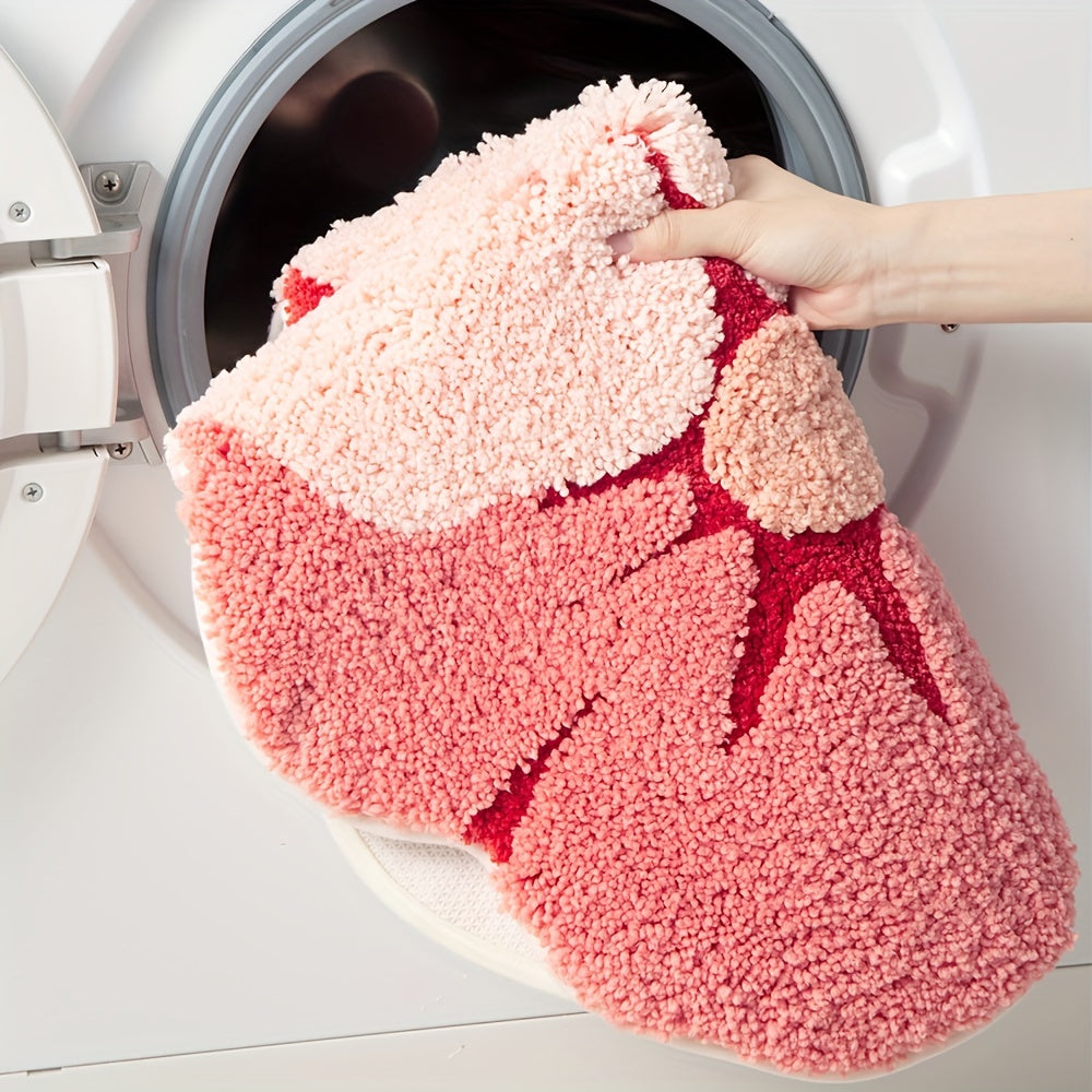 Tapis de Salle de Bain Fleurs Douces – Absorbant et Doux pour un Confort Supplémentaire
