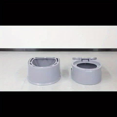 Toilette Portable Grise en PVC - Confortable et Pratique pour le Camping et les Situations d'Urgence