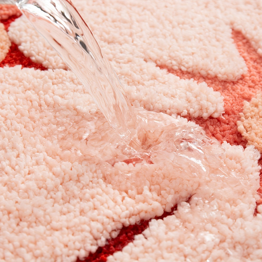 Tapis de Salle de Bain Fleurs Douces – Absorbant et Doux pour un Confort Supplémentaire
