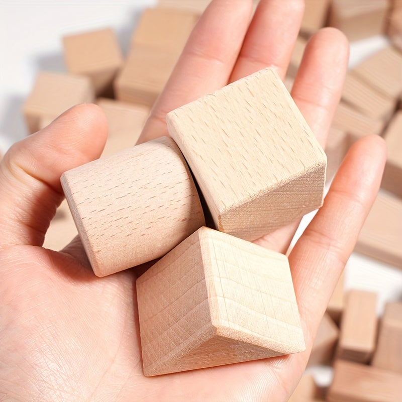 Ensemble de Blocs de Construction en Bois Naturel - Pour un Jeu Créatif et Éducatif