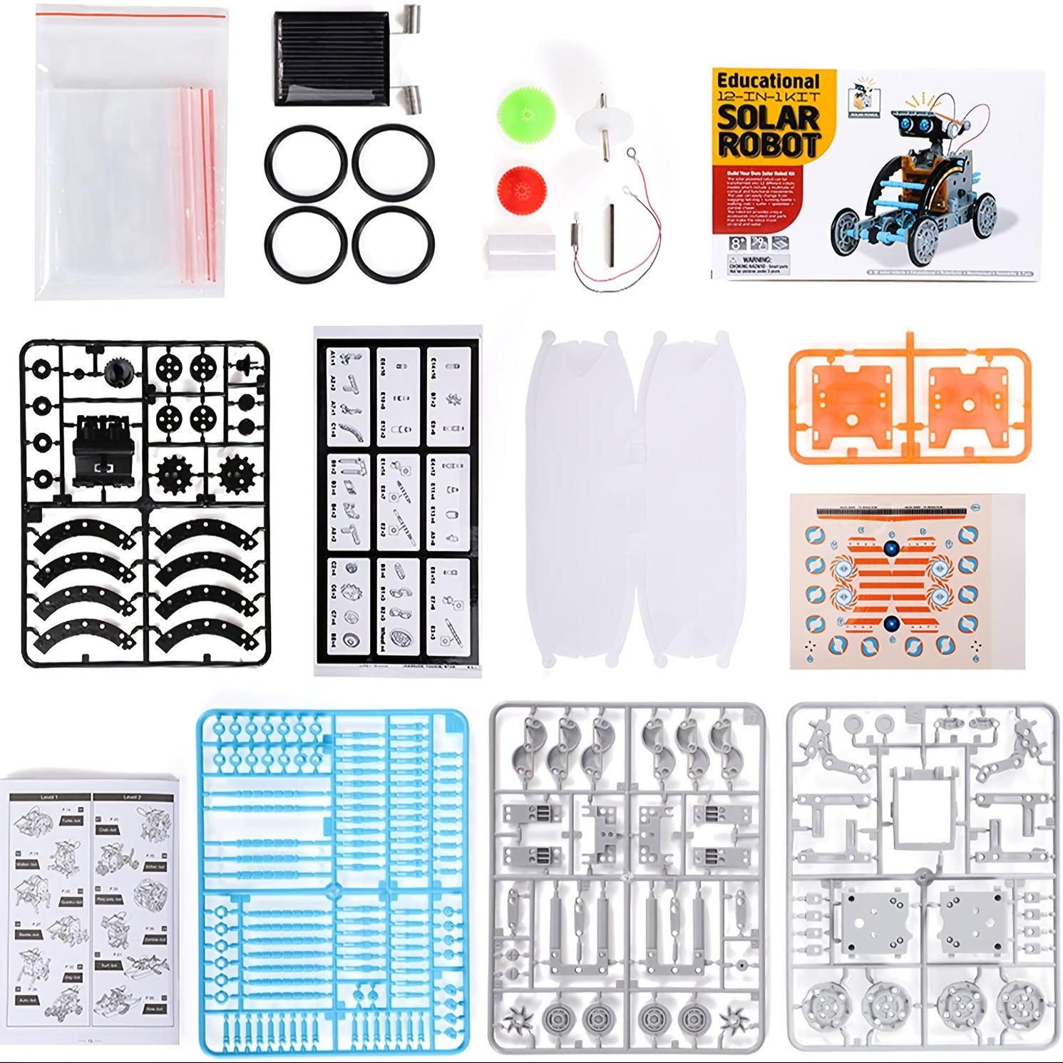 Solar Robo Builder - Jouet éducatif de construction 12-en-1 à énergie solaire