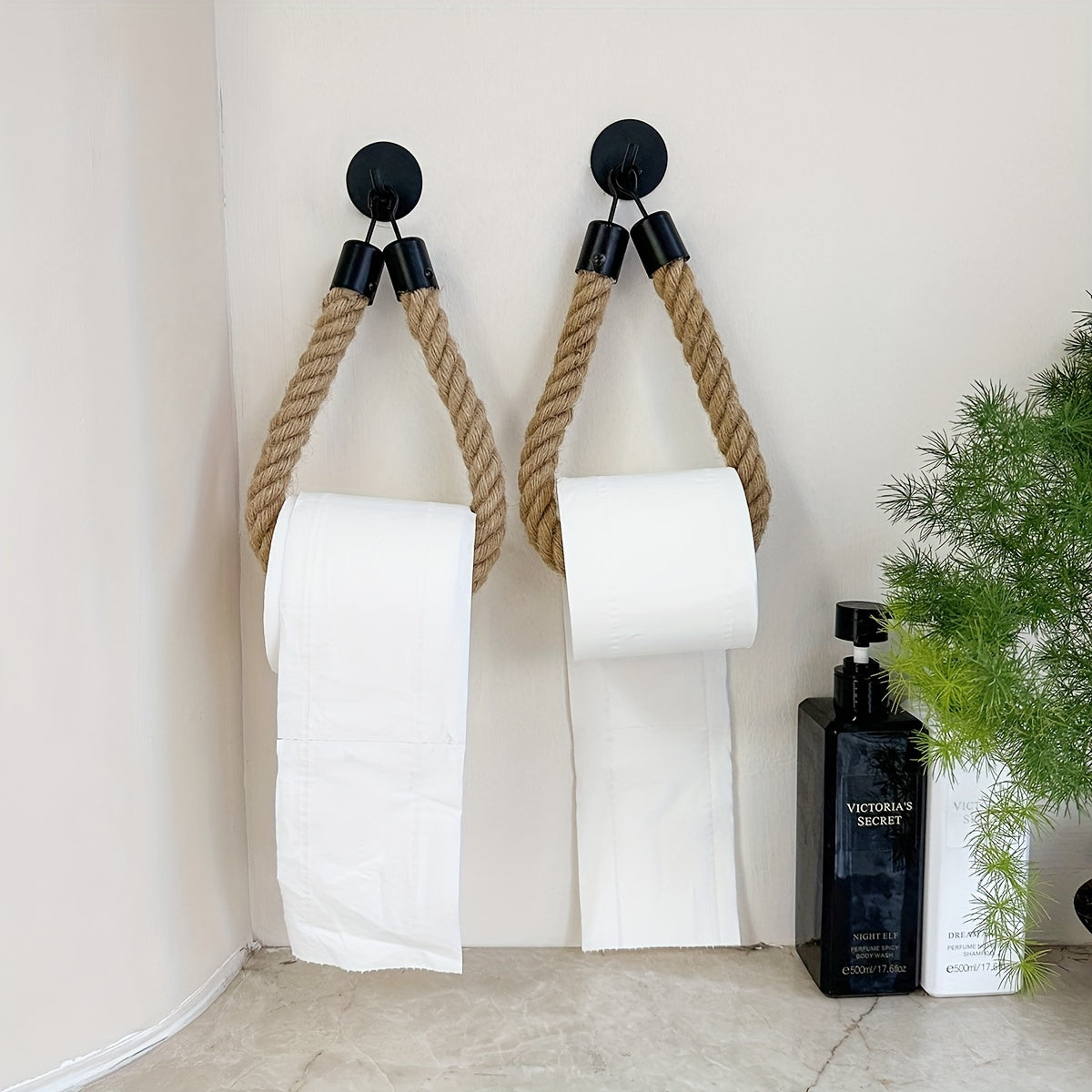 Support de papier toilette en corde de chanvre - Pour des salles de bains élégantes