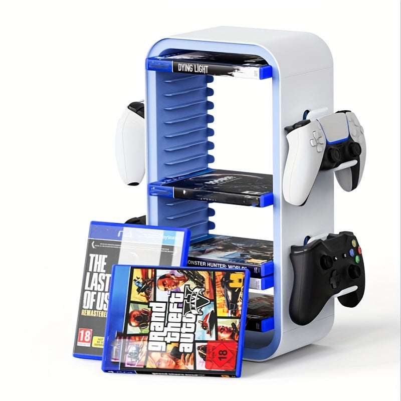 Support de rangement universel pour disques de jeu et support d'affichage de manette – Pour PS5, PS4, Switch et Xbox