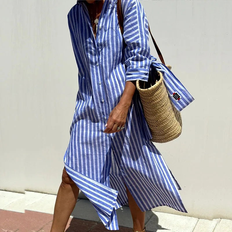 Armelle | Robe d'Été Élégante Rayée ( Épuisée )