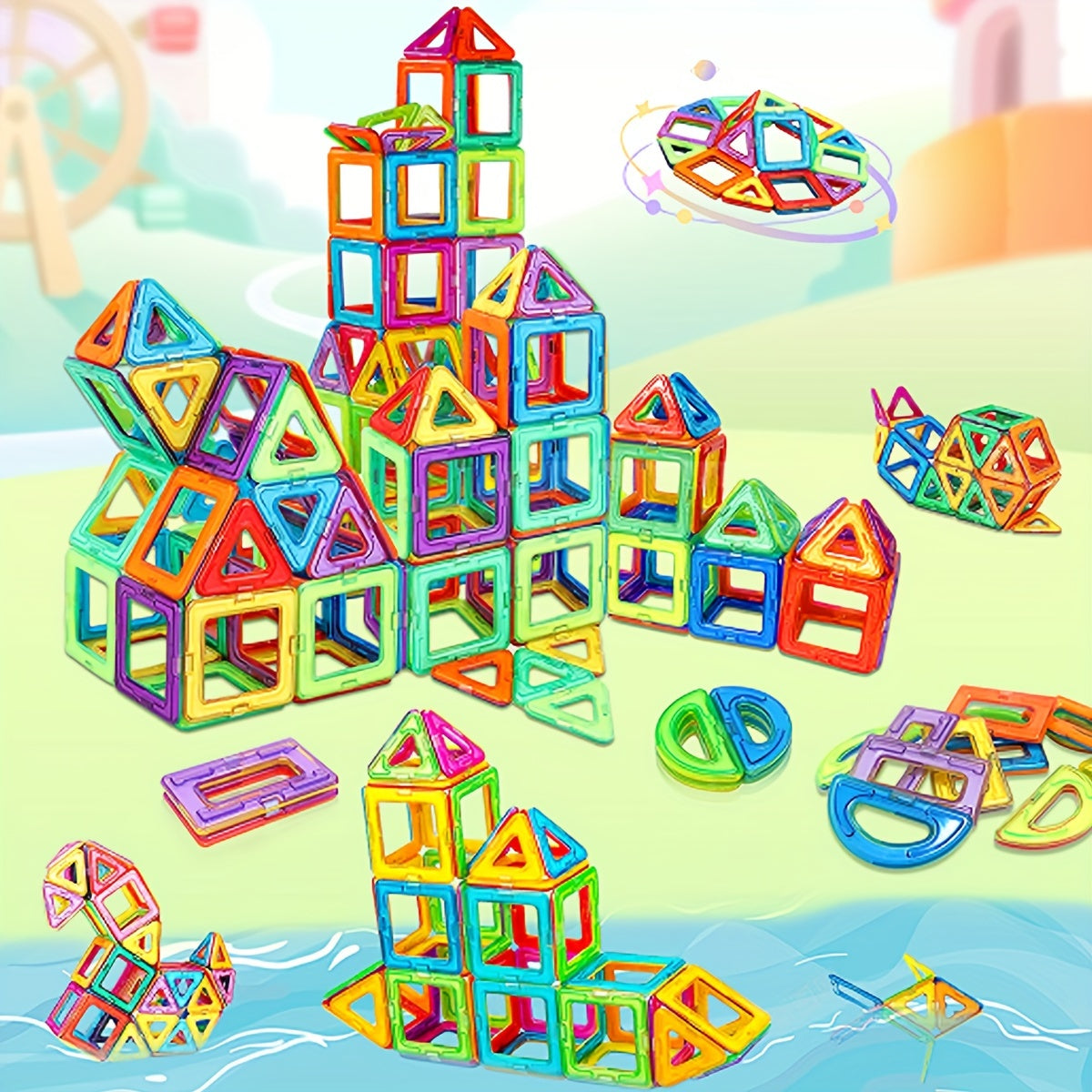 MagnaCraft Elite Blocs de Construction Magnétiques | Ensemble de construction STEM engageant pour un apprentissage créatif et un jeu imaginatif dans des couleurs vives.
