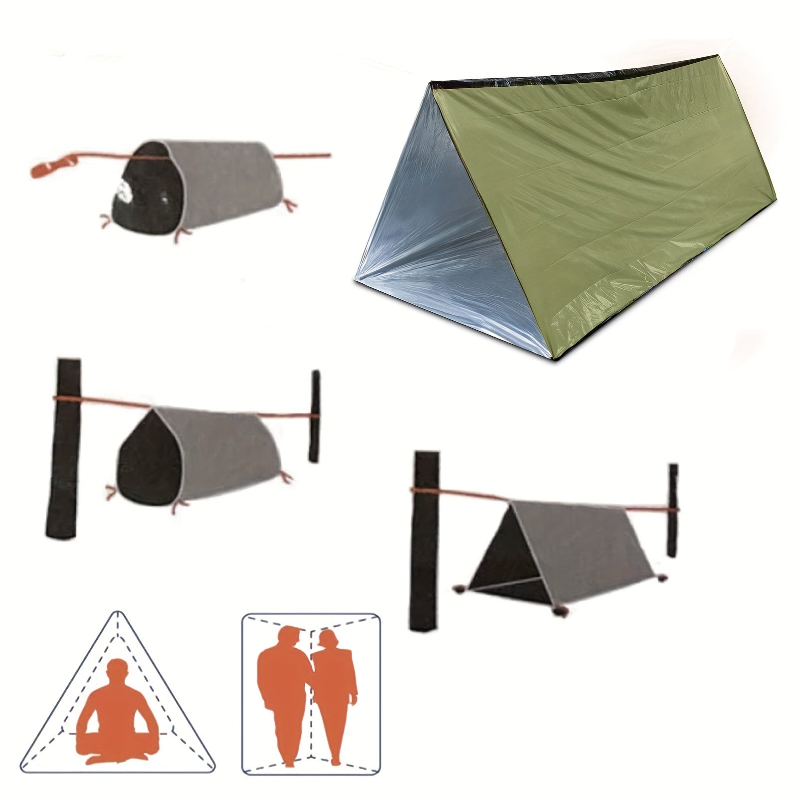 Tente d'Urgence Survivor - Tente de Secours Imperméable pour 2 Personnes