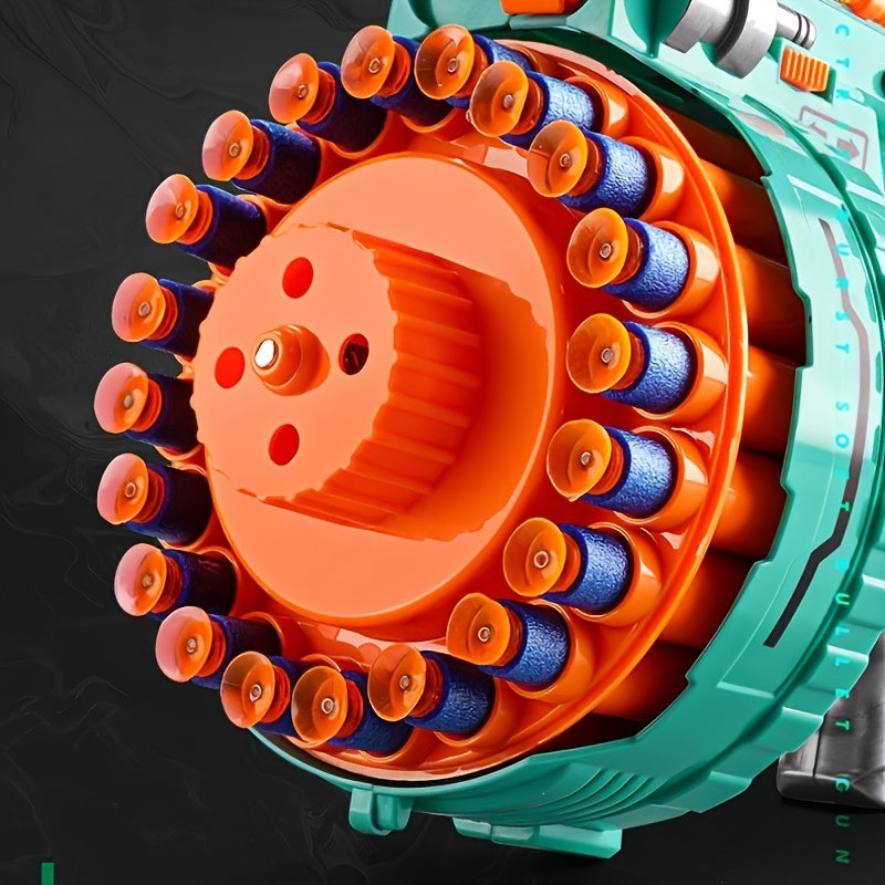 Blaster à mousse automatique – Pistolet turquoise avec 40 billes en mousse pour le plaisir de jouer