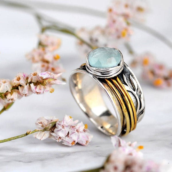Bague Spinner en Aquamarine - Selene
