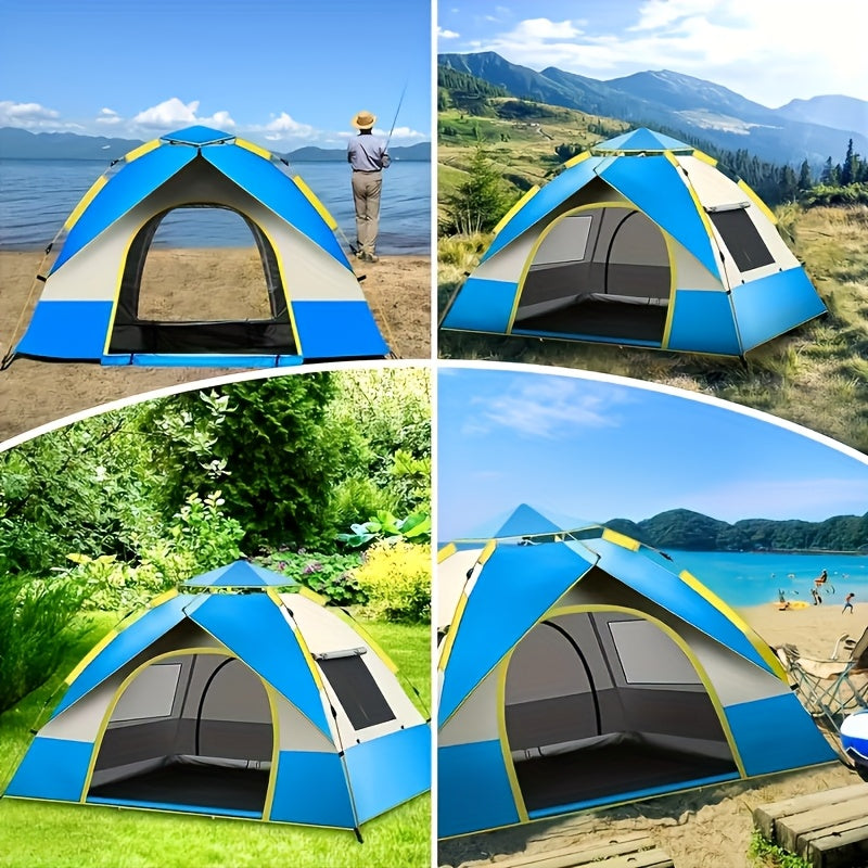 Tente de Camping 4 Personnes à Montage Rapide – Abri Respirant et Imperméable au Vent