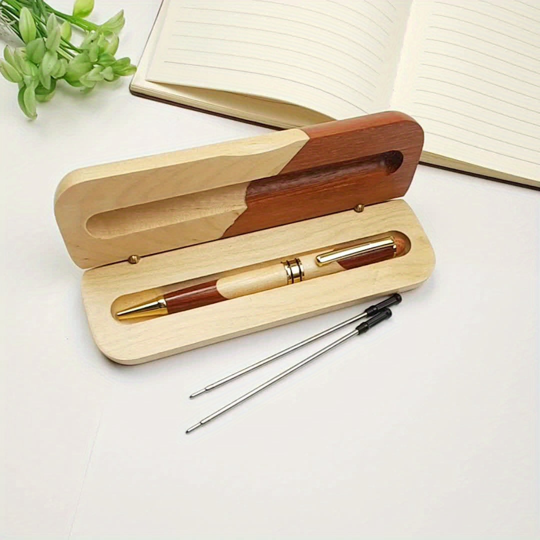 Boîte à stylos en bois premium avec stylo à bille de luxe – Professionnelle et élégante
