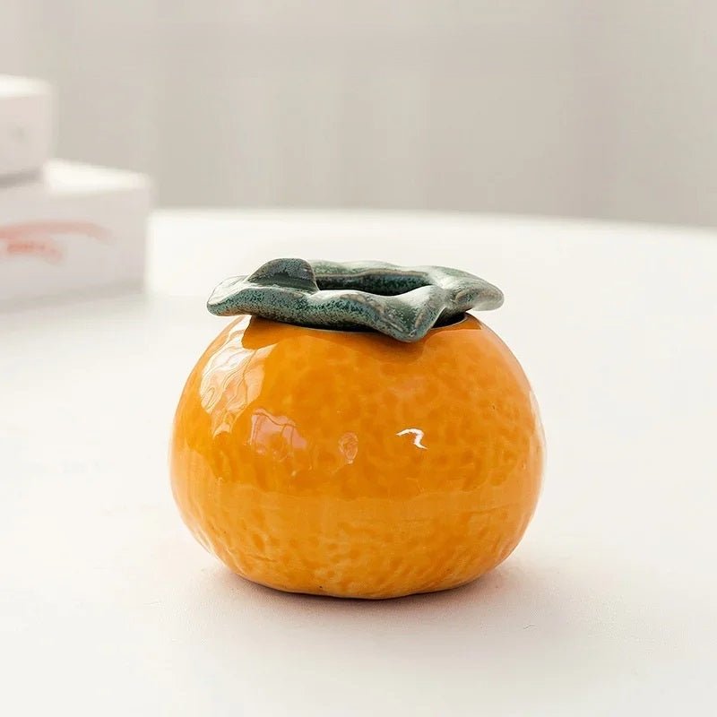 Vase de Table Hydroponique en Céramique Orange – Pot à Succulentes et Fleurs Élégant pour Décoration Intérieure Moderne