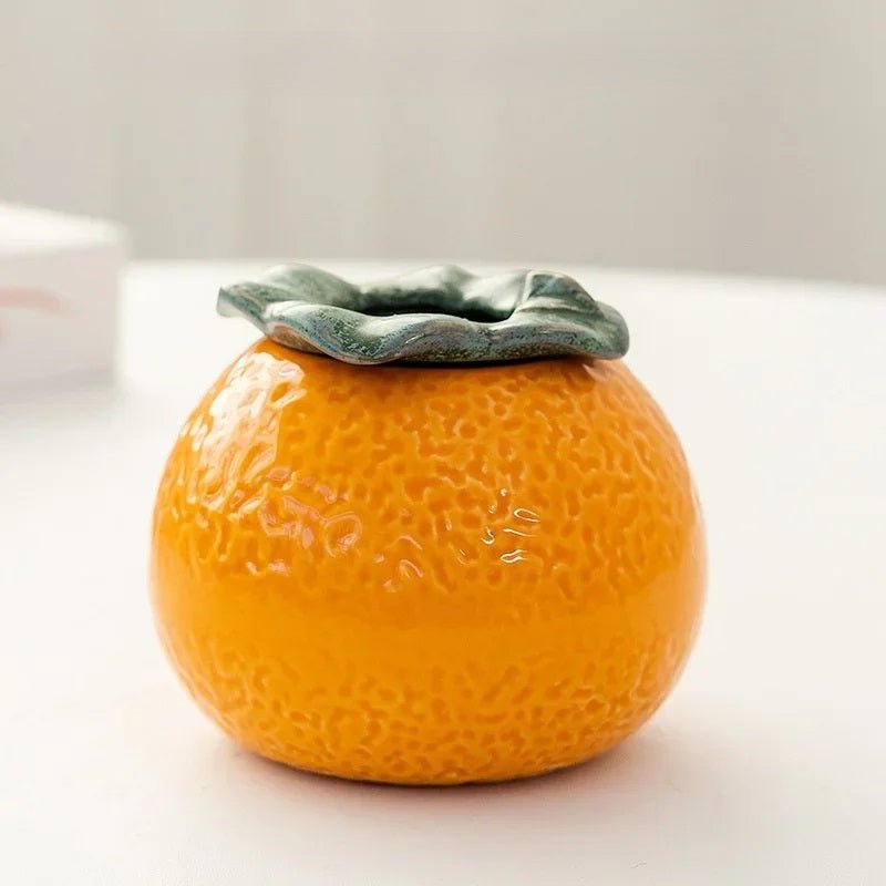 Vase de Table Hydroponique en Céramique Orange – Pot à Succulentes et Fleurs Élégant pour Décoration Intérieure Moderne