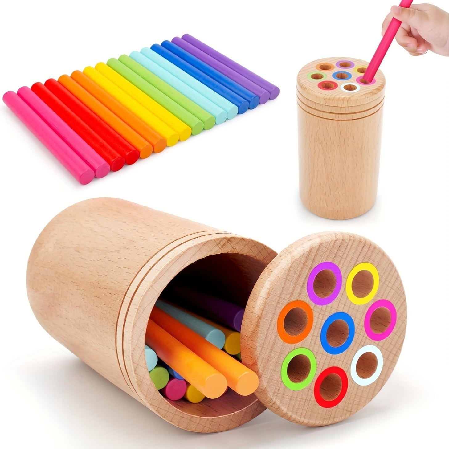 Bâtonnets d'Équilibre Colorés – Développez la Coordination Main-Oeil et la Reconnaissance des Couleurs