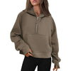 Sweat à Capuche Fleece à Demi-Zip – Pull Élégant pour Femmes pour des Tenues Confortables d'Automne/Hiver et des Couches de Streetwear