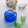 LuxeBrew Bouilloire Transparente et Ensemble de Tasses | Infusion élégante avec des couleurs contrastées pour un look raffiné