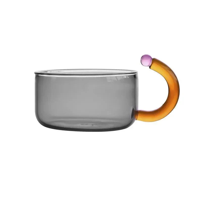 LuxeBrew Bouilloire Transparente et Ensemble de Tasses | Infusion élégante avec des couleurs contrastées pour un look raffiné