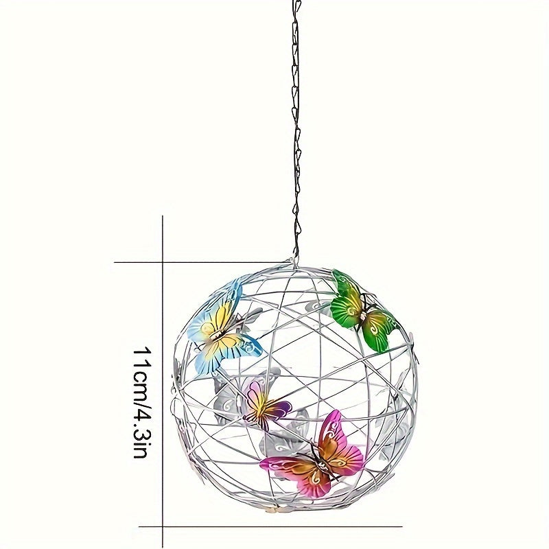 Lanterne à Boule Papillon Solaire LuxeGlow | Lumière de jardin LED enchanteresse pour une ambiance extérieure captivante