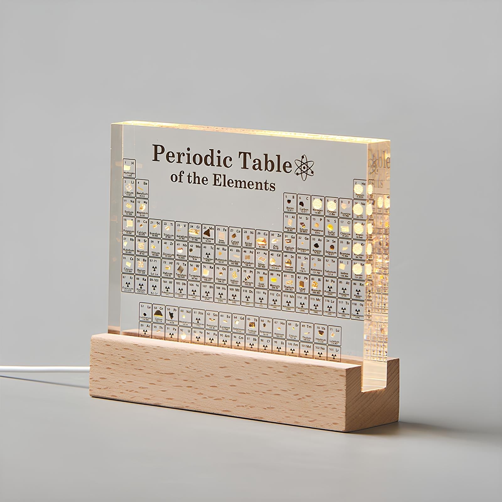 Tableau Périodique Lumineux avec Éléments Réels - Elementa