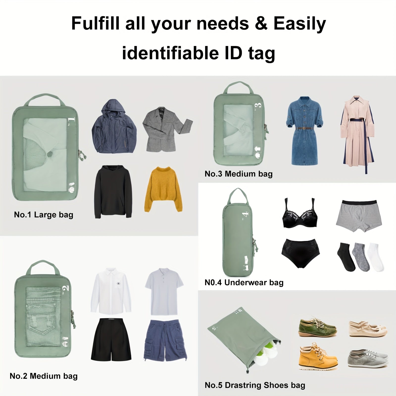 TravelSmart Ensemble d'Organisateurs de Voyage Compressibles – Solution de Bagages Efficace