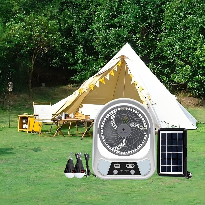 Ventilateur Solaire Portable et Lampe de Nuit – Multifonctionnel et Rechargeable