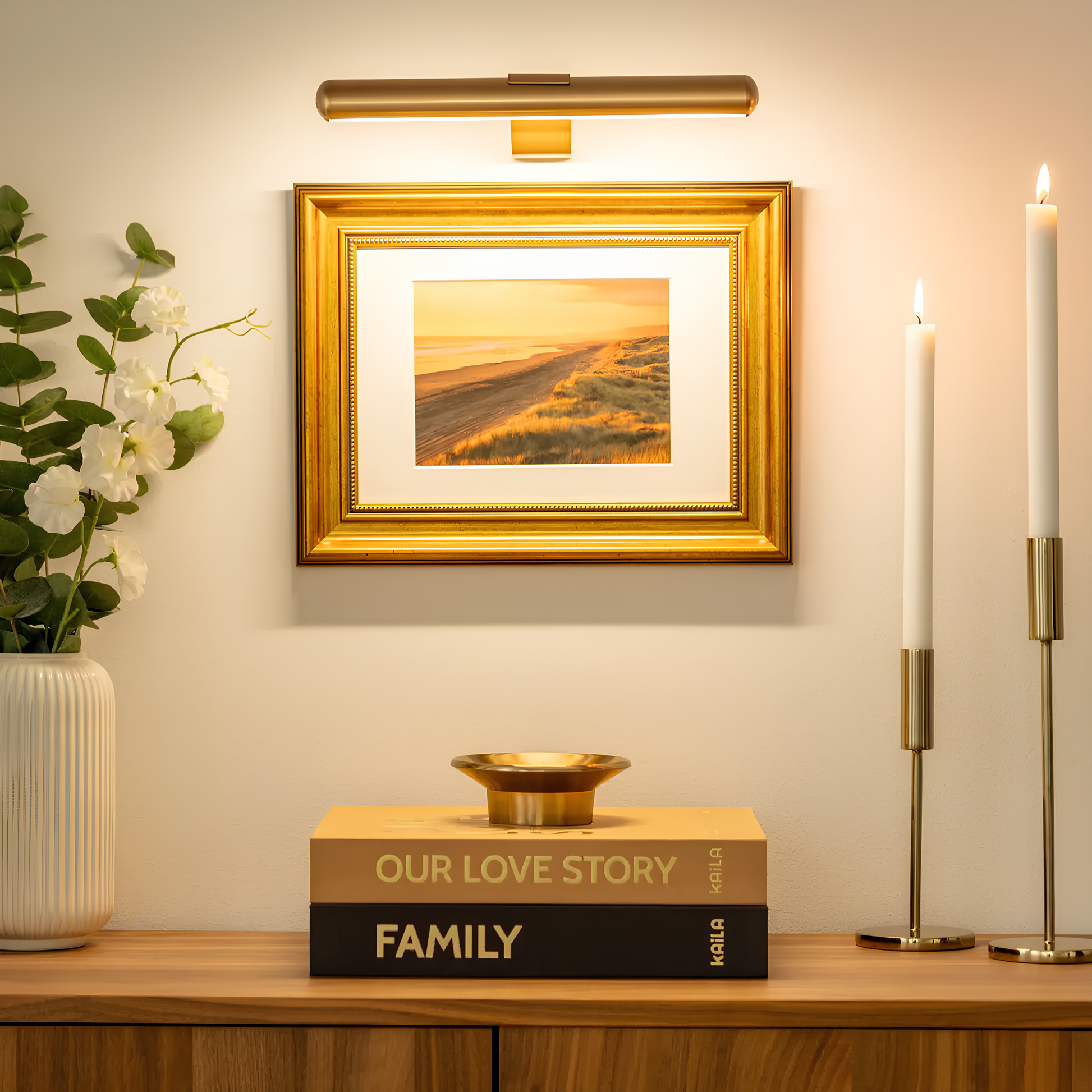 ArtGlow Éclairage de tableau LED sans fil – Lampe murale rechargeable avec télécommande, lumière dimmable