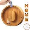 Tirelire TreasureNest | Tirelire en bois personnalisée avec des motifs de lettres de l'alphabet