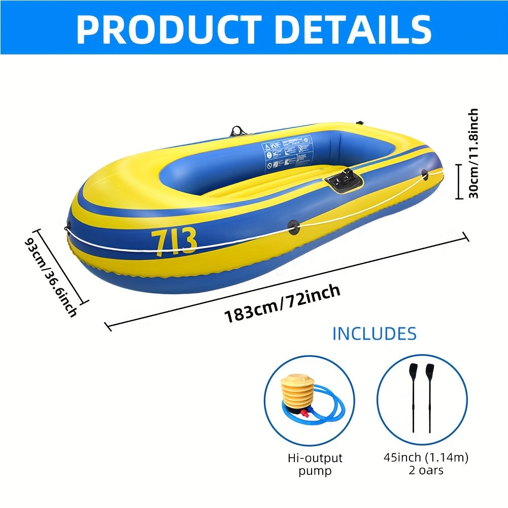 Bateau de Pêche Gonflable – Bateau en PVC Léger pour 2 Personnes avec Pagaies