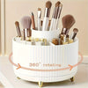GlamourNest Organisateur de Maquillage Rotatif 360° | Rangement cosmétique élégant avec 5 compartiments pour pinceaux, rouges à lèvres et essentiels de soins de la peau