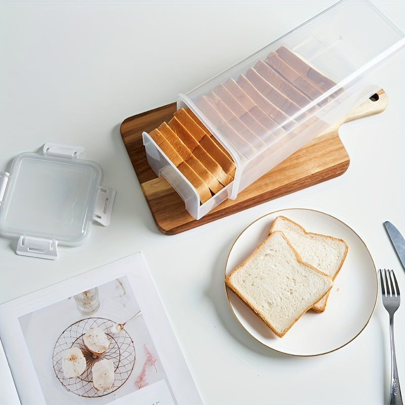 Boîte à Pain Transparente avec Couvercle Hermétique - Conservation de la Fraîcheur et Guide de Découpe