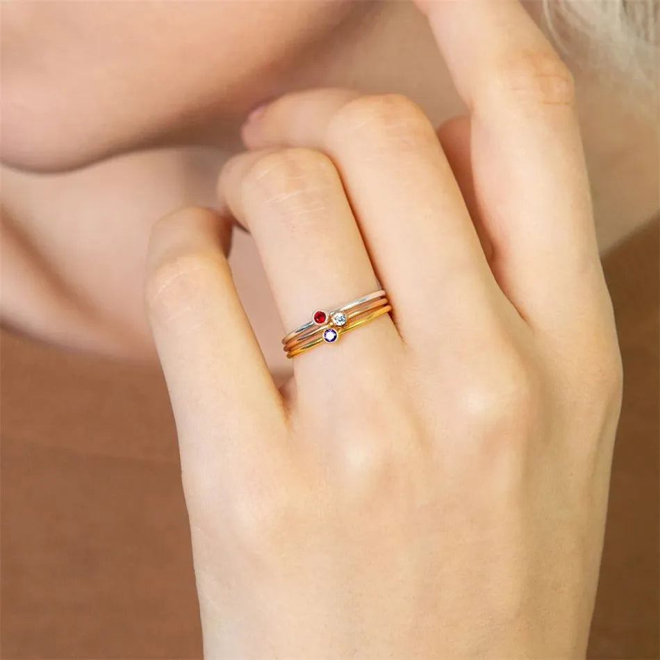 Bague de pierre de naissance simple