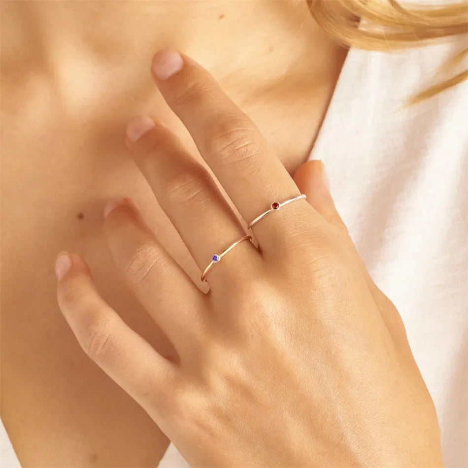 Bague de pierre de naissance simple