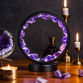 David | Lampe d'ambiance en améthyste avec éclairage LED chaleureux