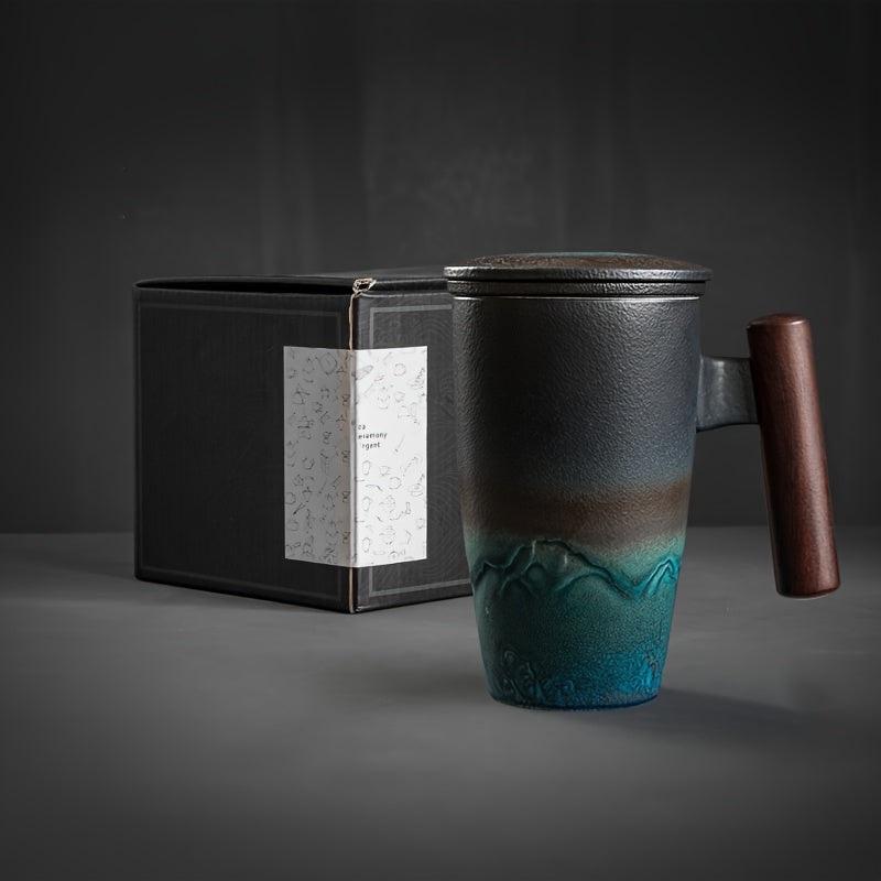 Tasse à Thé en Céramique Artisanale avec Filtre – Design Authentique et Utilisation Pratique