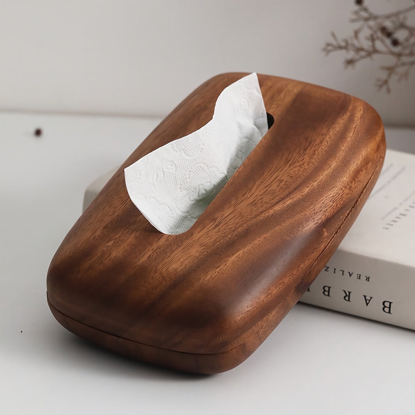 Boîte à tissues en noyer – Design élégant et fonctionnel