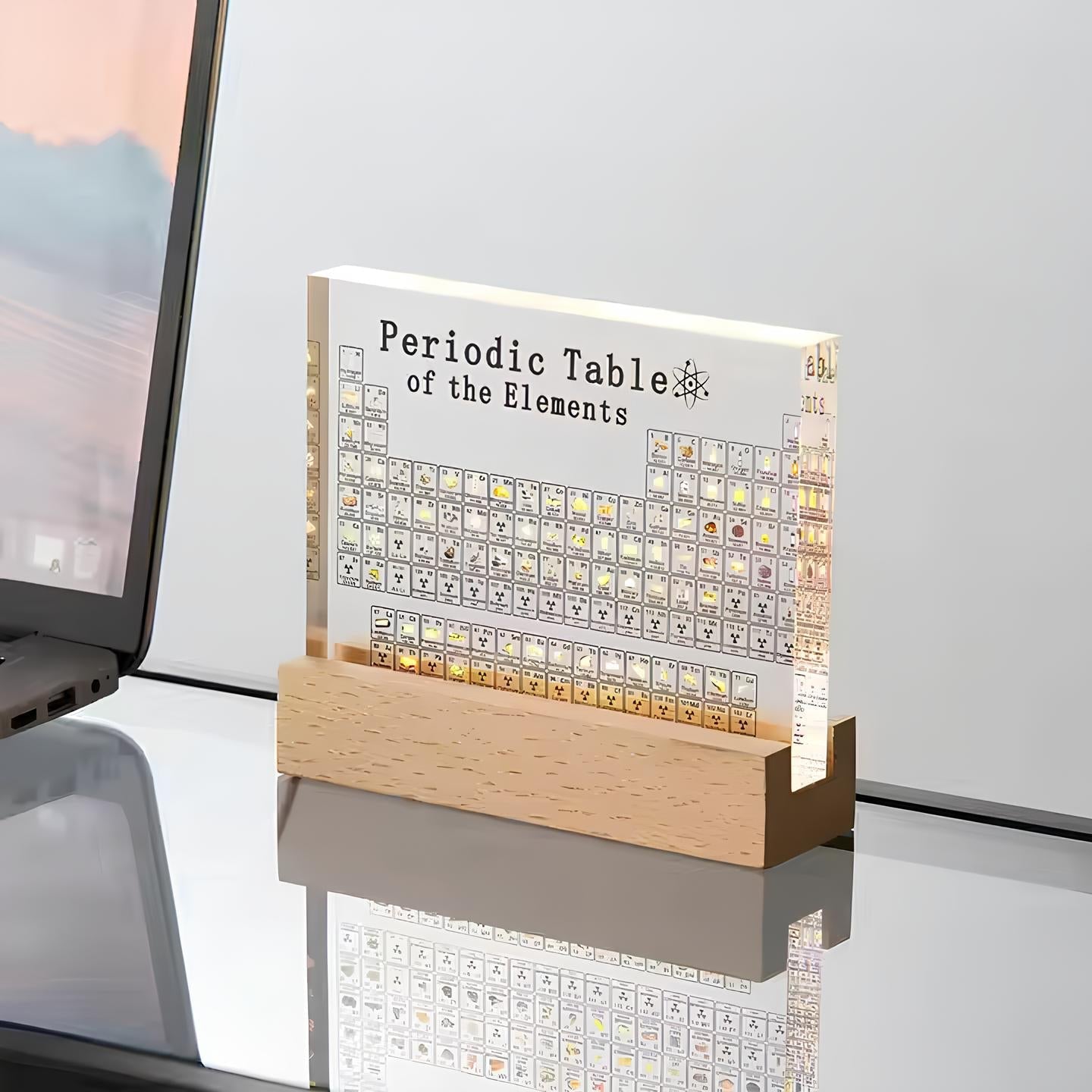 Tableau Périodique Lumineux avec Éléments Réels - Elementa
