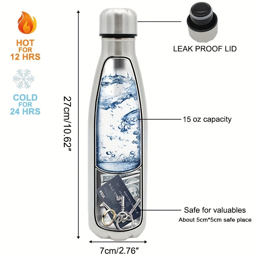 Bouteille d'Eau SafeHydrate – Innovante avec Compartiment Caché pour Objets de Valeur