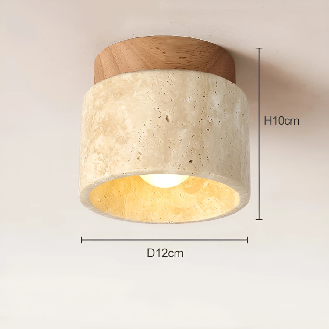 Wabi Sabi Marbre Jaune Luminaire Plafonnier Japonais - TranquilStone