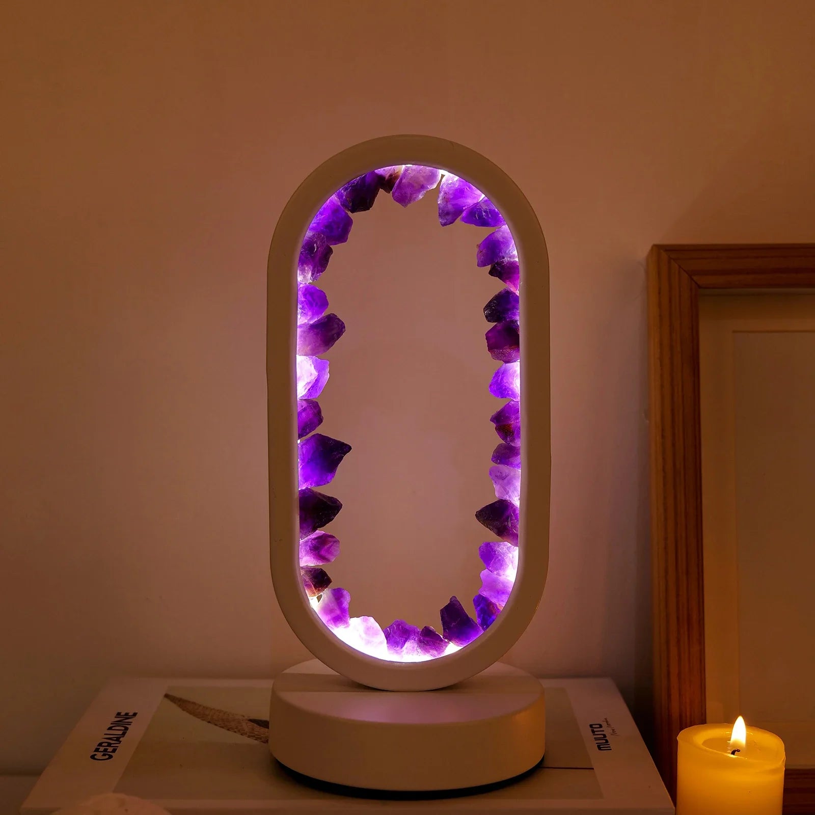 Lampe en Améthyste Fait Main - Serenith