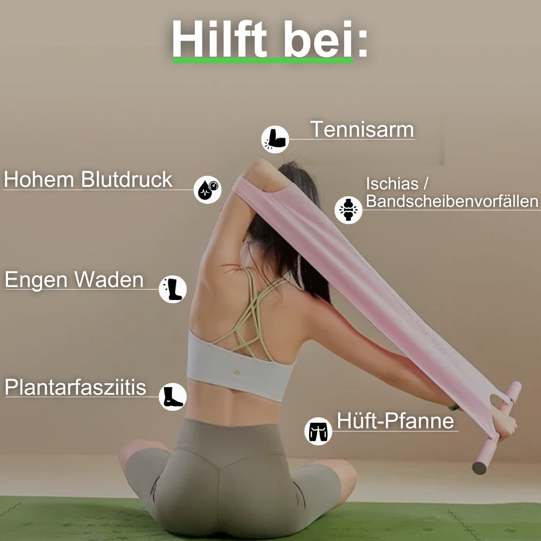 Bande élastique d'entraînement avec poignées et sangles de pied – FlexiStretch Trainer