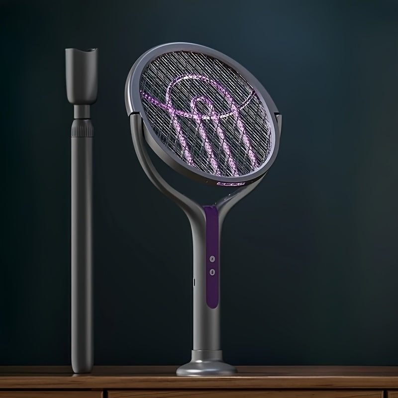 Zapper à Insectes Électrique Pliable – Rechargeable avec Manche Télescopique