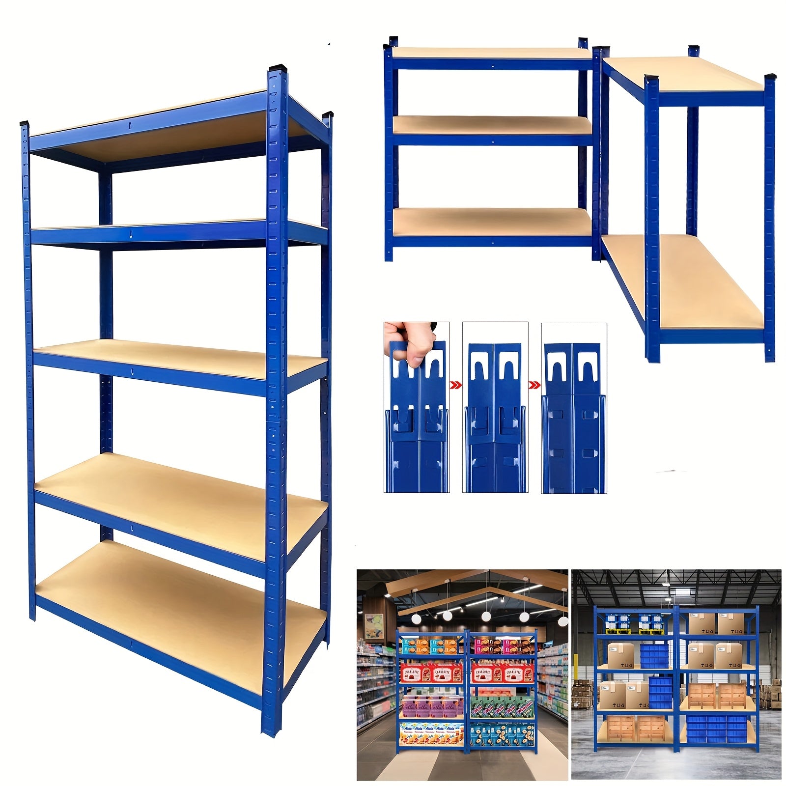 EliteStorage Rayonnage métallique à usage intensif | Une résistance exceptionnelle avec une capacité de 875 kg, parfait pour l'organisation du garage, de l'atelier et du bureau