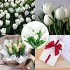 Ensemble de 10 Tulipes Blanches Artificielles – Parfait pour les Mariages, la Photographie et la Décoration Intérieure