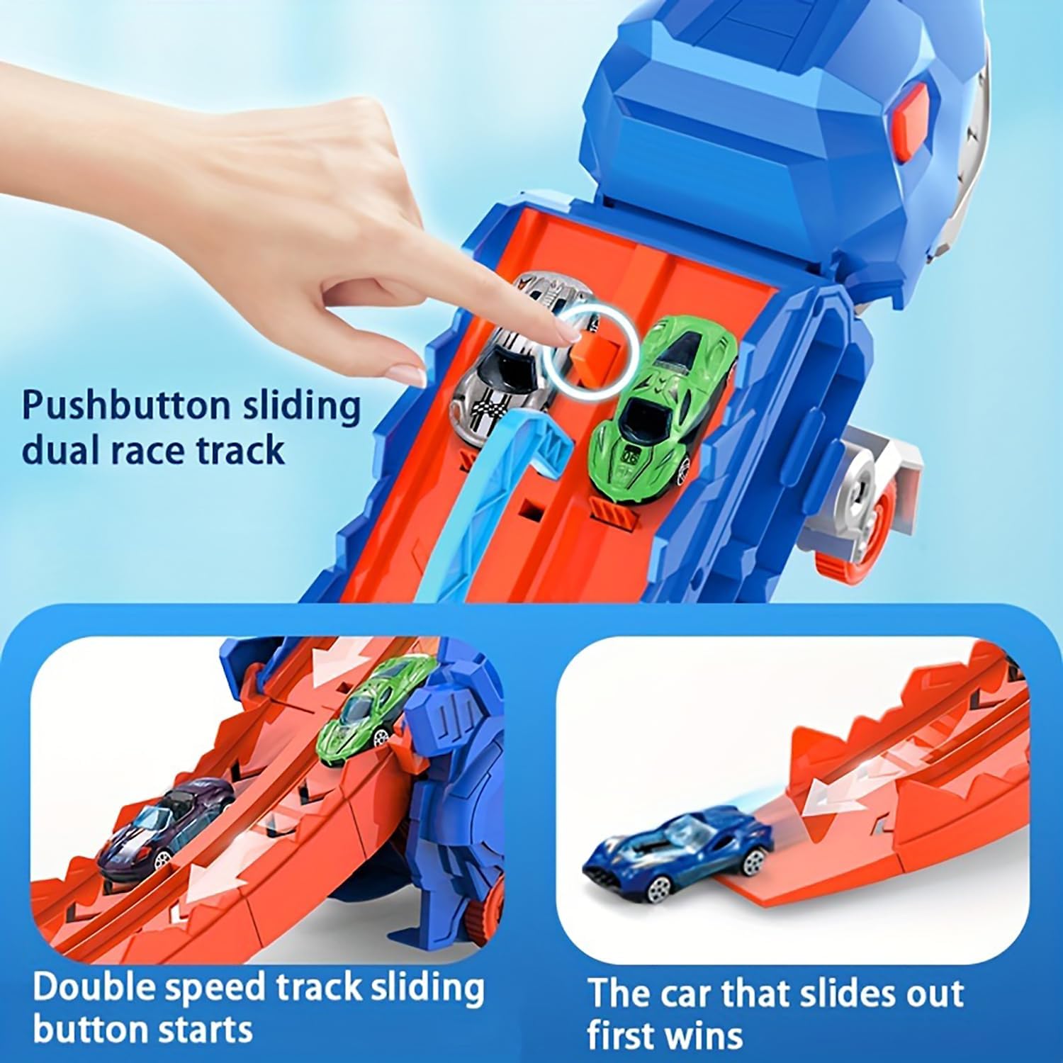 Transporteur Dino Ville - Piste de Course & Camion Transformable