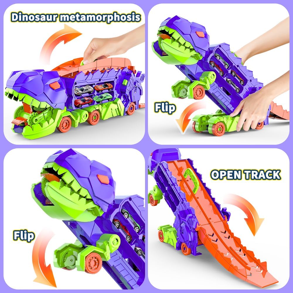 Transporteur Dino Ville - Piste de Course & Camion Transformable