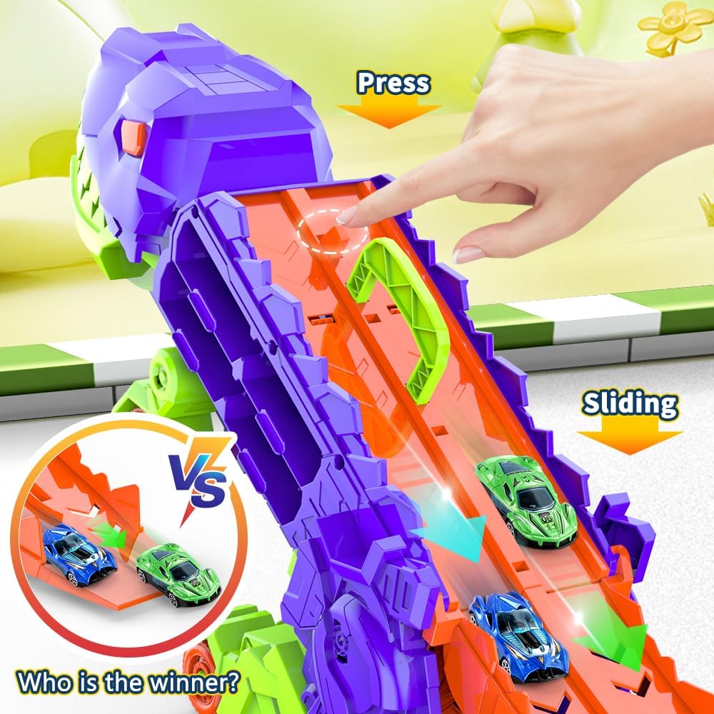 Transporteur Dino Ville - Piste de Course & Camion Transformable