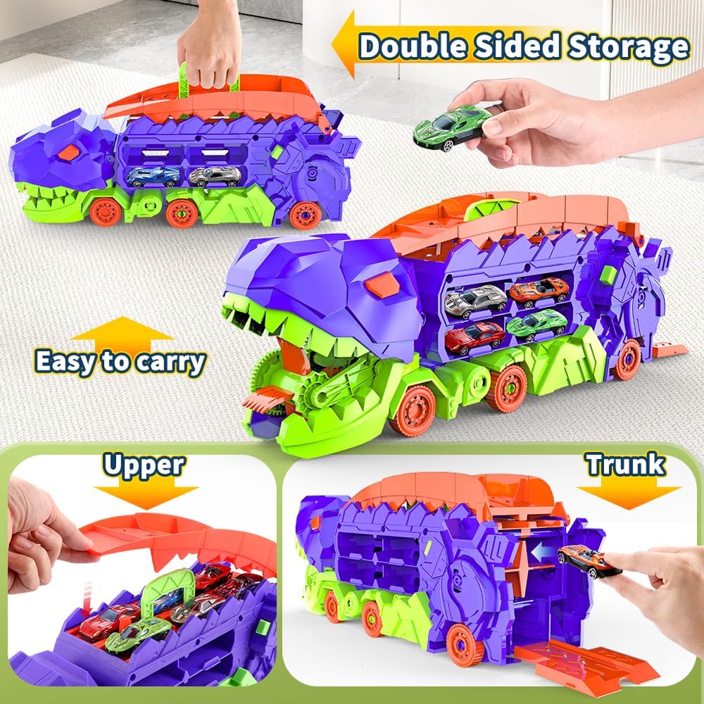 Transporteur Dino Ville - Piste de Course & Camion Transformable