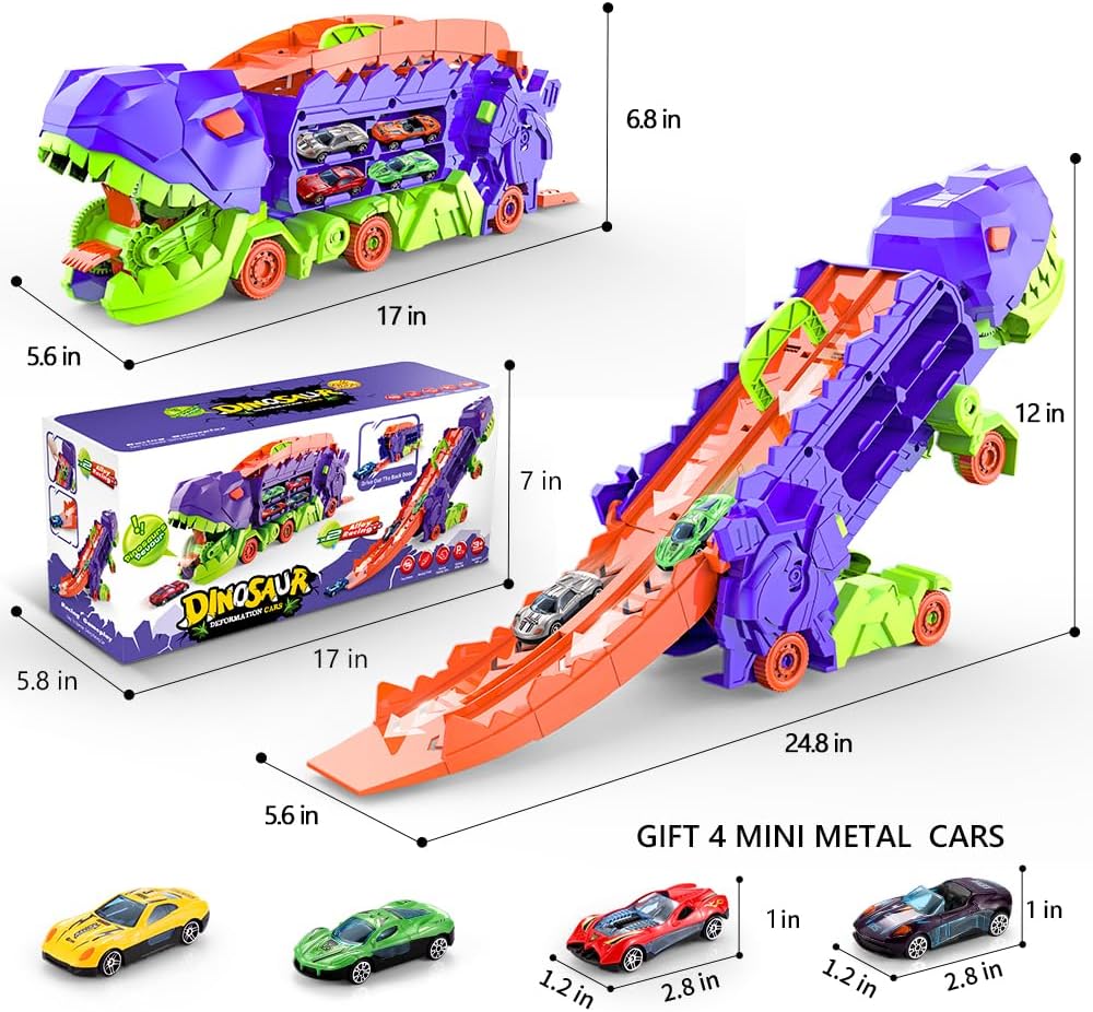 Transporteur Dino Ville - Piste de Course & Camion Transformable